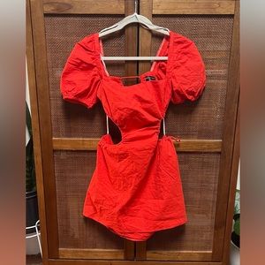 White Fox cut out red dress